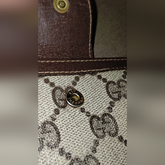 VINTAGE GUCCI MONOGRAM LONG WALLET BILLFOLD 7" POCKETBOOK AUTHENTIC GREEN INSIDE - Picture 9 of 16
